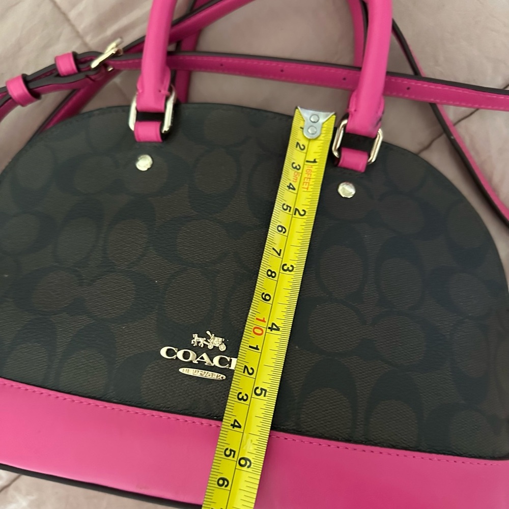 Coach Signature Brown and Pink Satchel - Picture 9 of 11